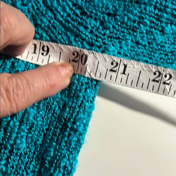 FeverTurquoise Sweater- knubby textured open cardigan Sz L - Picture 10 of 11